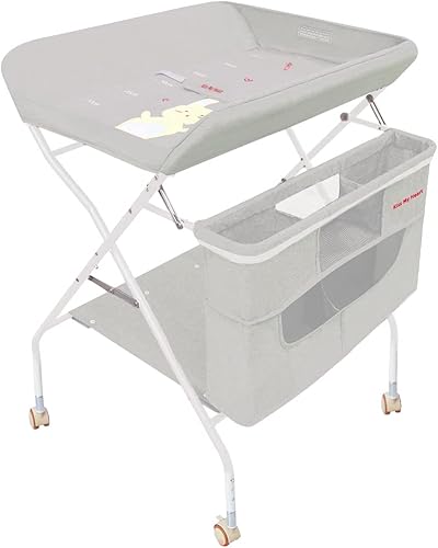 Portable Baby Changing Table, Diaper Changing Table Dresser Changing Station for Infant, Diaper Changing Table Pad, Mobile Nursery Organizer for Newborn -LightGrey - Jamouz