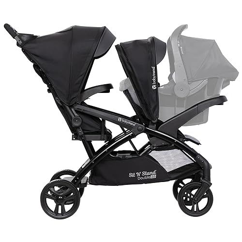 Baby Trend Double Stroller with 2 EZ-Lift Plus Infant Car Seats, Sit N' Stand, Stormy - Jamouz
