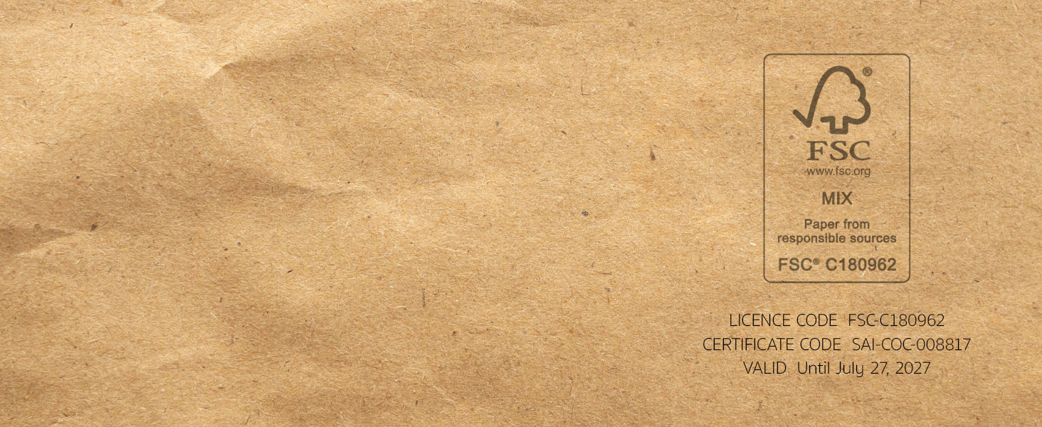 Tiny Twinkle snack bag packaging is FSC paper from responsible sources