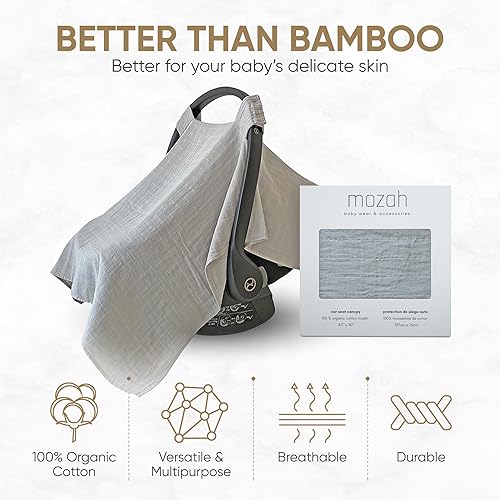 MOZAH Baby Multi-Use Cover: 9-in-1 Car Seat Covers Canopy Cover, Breathable Breastfeeding Cover, Stroller Cover & More, Boys & Girls Shower Gifts (Warm Taupe) - Jamouz