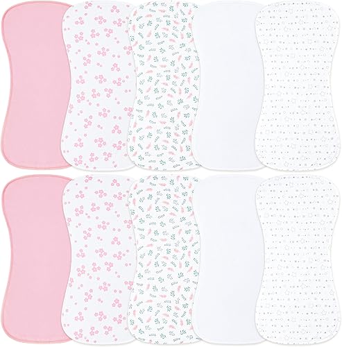 10-Pack Burp Cloths for Baby Boys and Girls - Organic Baby Burp Cloth,Baby Washcloths, Burp Rags, Large Neutral Burp Clothes for Newborn - Jamouz