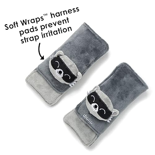 Diono Baby Racoon Character Car Seat Straps & Toy, Shoulder Pads for Baby, Infant, Toddler, 2 Pack Soft Seat Belt Cushion and Stroller Harness Covers Helps Prevent Strap Irritation - Jamouz