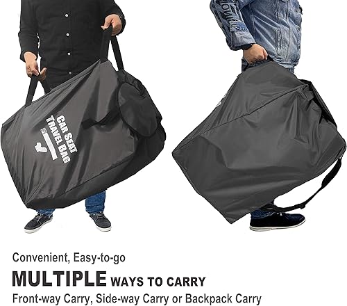 Car Seat Travel Bag for Air Travel - Profaster Airplane Carseat Gate Check Bag Backpack, Fold with Attached Carry Bag, Gray - Jamouz