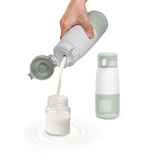 Portable Milk Warmer for Baby,Travel Bottle Warmer for Baby Breastmilk, Baby Formula On The Go, Fast Warming & Precise Temp Control, USB Rechargeable Bottle Warmer for Travel, Car, Outdoors,12OZ - Jamouz