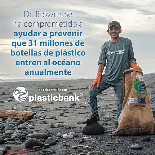 Dr. Brown's Natural Flow® Anti-Colic Options+™ Narrow Bottle to Sippy Gift Set with Soft Silicone Sippy Spout, Removable Silicone Handles, Travel Cap and Bottle Brush - Jamouz