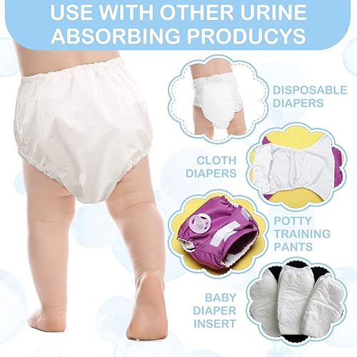Funtery 12 Packs Waterproof Plastic Pants for Toddlers Reusable Diaper Covers Unisex Baby Potty Training Underwear Covers - Jamouz