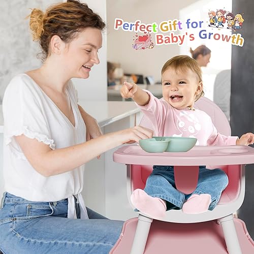 6 in 1 Baby High Chair for Babies and Toddlers, Booster Seat, Kids Learning Table & Chair (Grey) - Jamouz