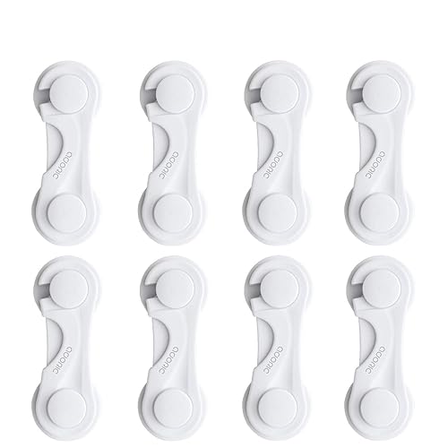 Cabinet Locks - Adoric Life Child Safety Locks 4 Pack - Baby Safety Cabinet Locks - Baby Proofing Cabinet Kitchen System with Strong Adhesive Tape - Jamouz