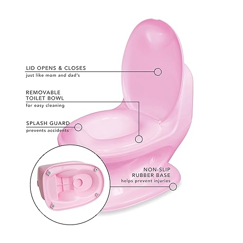 Nuby My Real Potty Training Toilet with Life-Like Flush Button and Sound - 18+ Months - White - Jamouz