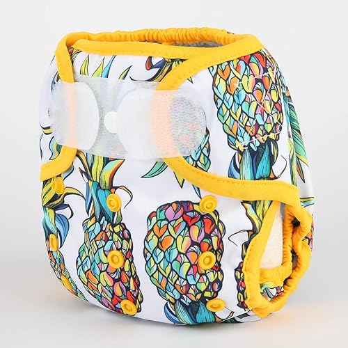 Baby Cloth Diaper Cover Nappy Hook and Loop Double Gusset 6.6lbs to 33lbs (Rabbits Wolves) - Jamouz