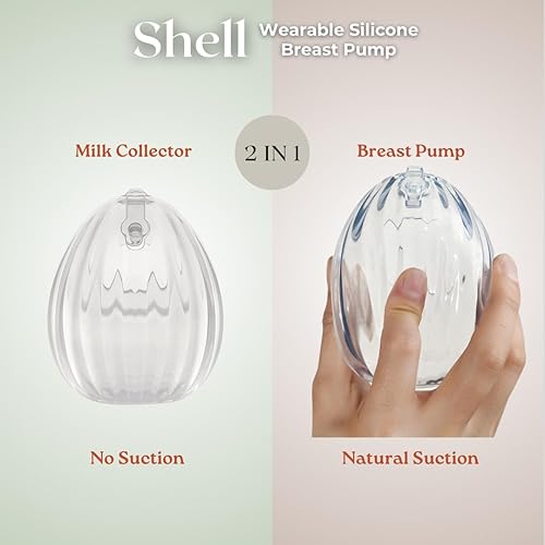 HAAKAA Shell Wearable Hands-Free Manual Breast Pump/Milk Collector (2.5 oz/75 ml, 4 oz/120 ml) – Medical-Grade Silicone – Compact, Portable & Discreet – Leak-Proof Valve - Jamouz