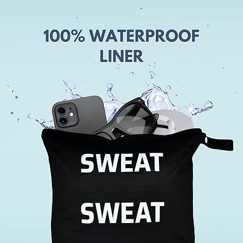 Premium Wet Bag for Gym Clothes – Wet Dry Bag for Workout Gear, Sweaty Clothes, Swimsuits & Travel – Waterproof, Odor-Resistant, Machine Washable Sweat Bag for Gym, Pool & Sports, 12.6 x 14.6' - Jamouz