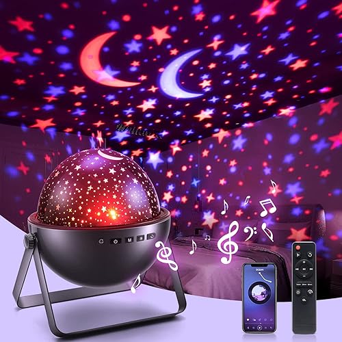 One Fire Night Light for Kids Toys, 96 Lighting Modes Star Projector 360° Rotating+6 Films Kids Night Light Projector, Rechargeable Lamp for Bedroom, Stars for Ceiling Projector for Bedroom Decor - Jamouz