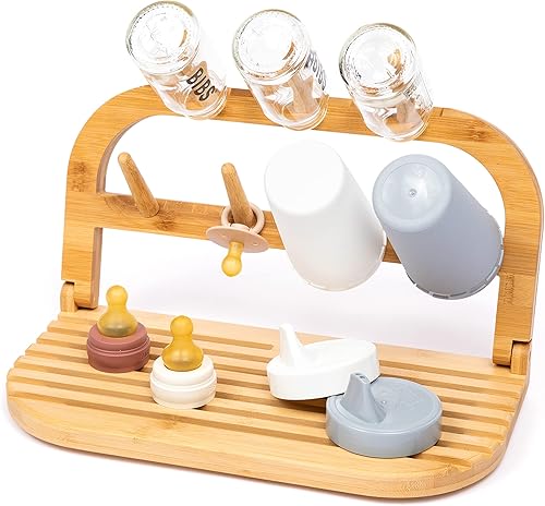 Sydney's Season Bottle Drying Rack Space Saving, Travel Bottle Cleaner Kit, Baby Drying Rack, Travel Bottle Drying Rack, Portable Bottle Cleaning Kit, Space Saving Drying Rack for Baby Bottles - Jamouz