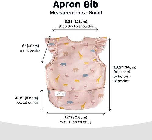 Tiny Twinkle Mess Proof Baby Bib - Waterproof Toddler and Baby Apron Bib - Machine Washable - PFAS and BPA Free - Jamouz