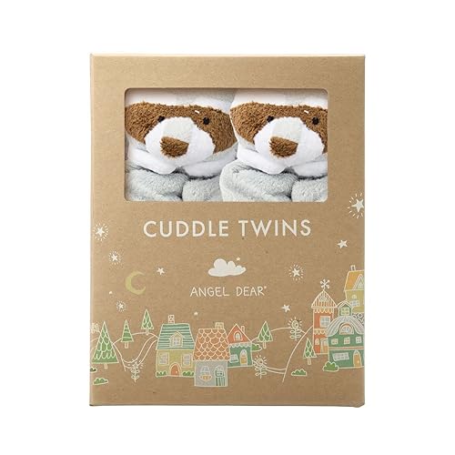 Angel Dear - Brown Giraffe, Cuddle Twins Blankie Set, 2 Count (Pack of 1) - Jamouz