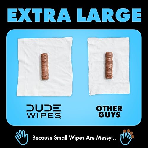 DUDE Baby Wipes - Flushable Baby Wipes Unscented - (6 Pack) 288 Wipes - Extra Large Wet Wipes Flushable - Vitamin-E & Aloe - Septic and Sewer Safe - Jamouz