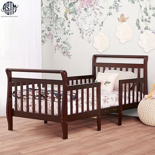 Emma 3-In-1 Convertible Toddler Bed In Fuschia Pink, Converts To Two Chairs And-Table, Low To Floor Design, JPMA Certified, Non-Toxic Finishes, Safety Rails - Jamouz