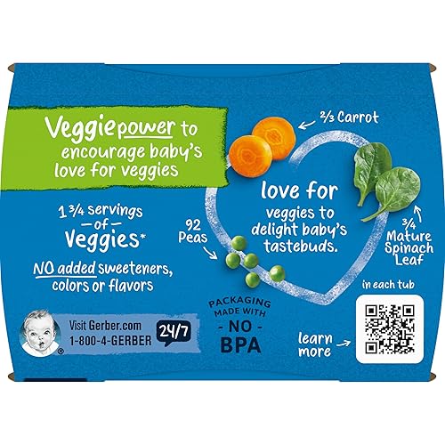 Gerber 2nd Foods Banana Blackberry Blueberry 4 Ounce Tubs, 2 Count (Pack of 8) - Jamouz