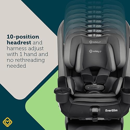 Safety 1st Everslim DLX Slim Convertible Car Seat– A 4-in-1 Convertible Child Safety Car Seats; Baby Car Seats for 5-100 lbs, Dunes Edge - Jamouz