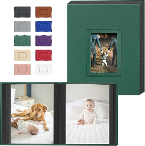 Popotop Photo Album 4x6 300 Pockets with Leather Hardcover Cover, Small Photo Album Holder Book with 50Pcs Pages for Family Travel Wedding Baby Gifts - Jamouz