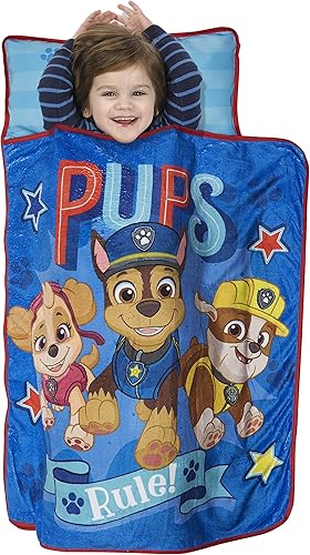 Paw Patrol We're A Team Toddler Nap-Mat Set - Includes Pillow and Plush Blanket – Great for Girls or Boys Napping During Daycare or Preschool - Fits Toddlers - Jamouz