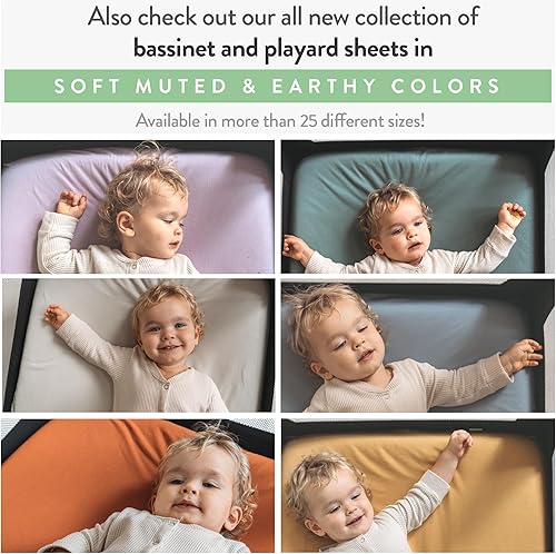 Joey + Joan Waterproof Pack and Play Mattress Pad Protector Cover – Compatible with 4moms Breeze Plus Playard, Baby Trend, Dream on Me, Pamo Babe – 2 Pack Quilted Bamboo Playard Sheets – 30' x 43' - Jamouz