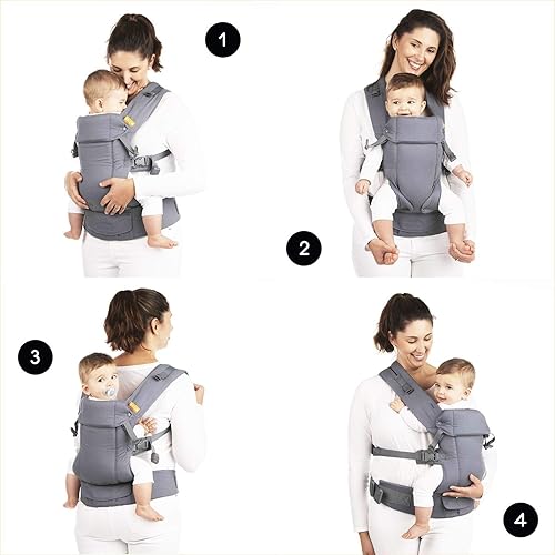 Beco Baby Carrier Gemini Newborn to Toddler-Front, Back and Hip Seat Carrier,Baby Carrier Backpack & Baby Front Carrier with Adjustable Seat,Ergonomic Baby Holder 7-35lbs (Grey) - Jamouz