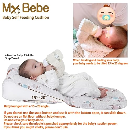 My Bebe Baby Self Feeding Cushion, Baby Self Feeding Pillow, Breast Feeding Pillow, Baby Feeding Bottle Holder, Baby Organic Cotton - Jamouz