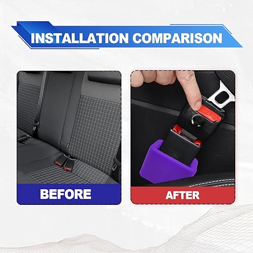 stymart 2PCS Safety Belt Buckle Holder, Silicone Safety Belt Buckle Booster, Keep the Safety Belt Buckle Upright and Stable, Silicone Safety Belt Buckle Booster Suitable for Kids (Black) - Jamouz