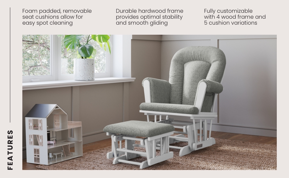 Tranquil Glider - F09472.4621 - Matte White Gray Herringbone