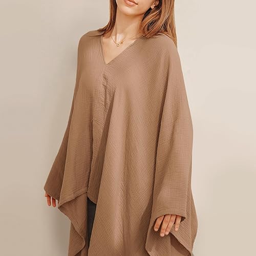 Konssy Muslin Nursing Cover for Breastfeeding, 360° Full Privacy Breathable 100% Cotton Breastfeeding Cover, Multi-use Carseat Canopy - Jamouz