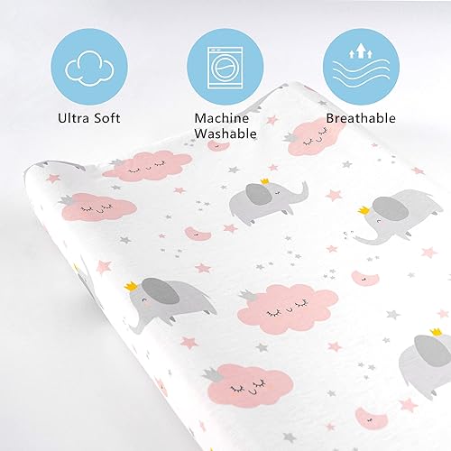 TILLYOU Changing Pad Cover Set 2 Pack and Changing Pad Liners 6 Pack - Jamouz