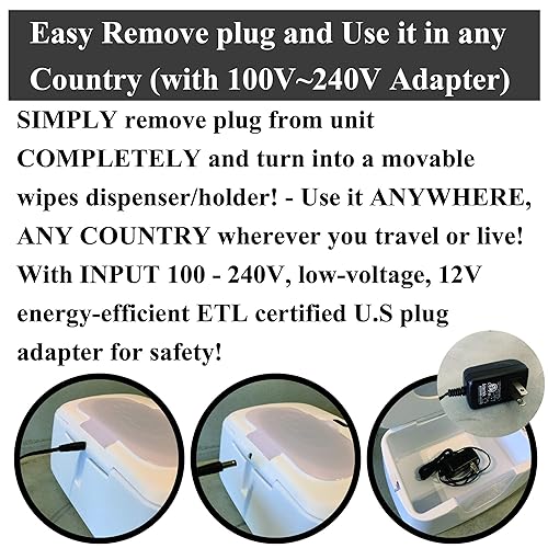 Baby Wet Wipe Warmer and Wet Wipe Dispenser, Holder and Case - with Easy Press On/Off Switch, Great Baby Gift (Blue/Grey) - Only At - Jamouz