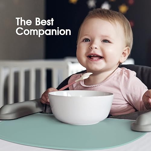 Cuddle Campus Set of 3 Silicone Placemats with Raised Edges for Kids,Toddlers,Babies, Non-Slip Dinning Table Mat, Baby Eating Mat, Food Mat - Jamouz