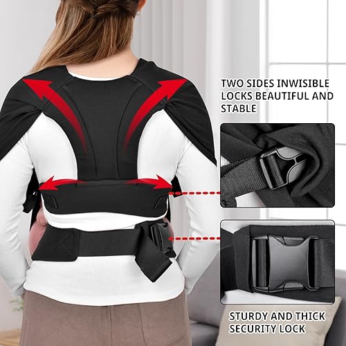 Baby Wraps Carrier Newborn to Toddler, Kangaroo Baby Easy Wearing Wrap, Adjustable Soft Baby Holder Front Chest Sling Carriers Perfect Baby Infant Essentials Gifts (Striped Grey, Cotton) - Jamouz