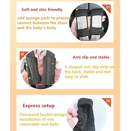 Universal Child Car Seat Chest Harness Clip Universal Safer Belt Clip Buckle Lock Stroller Chest Clip Adjustable Guard for Baby and Kids (Black) - Jamouz