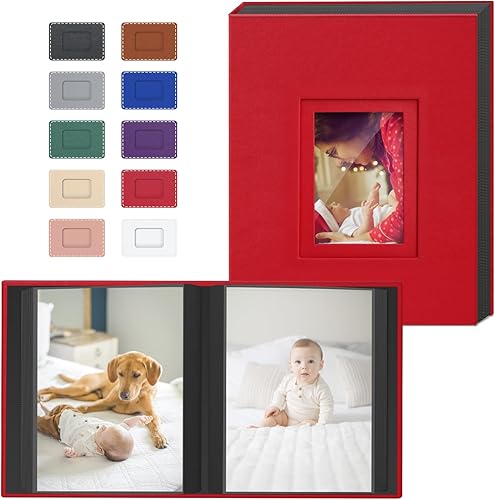 Popotop Photo Album 4x6 300 Pockets with Leather Hardcover Cover, Small Photo Album Holder Book with 50Pcs Pages for Family Travel Wedding Baby Gifts - Jamouz