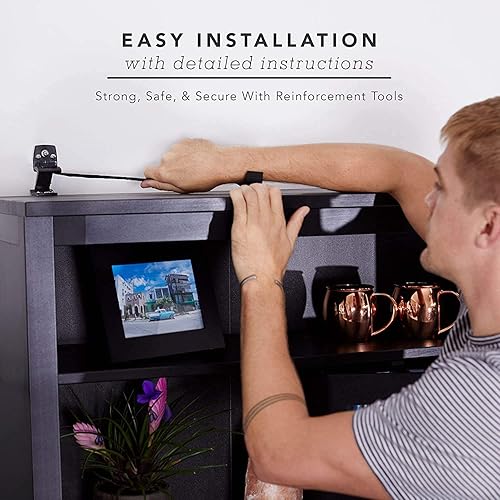 Bébé Earth Anti-Tip Straps (8-Pack) - Baby Proofing & Child Safety Kit, White - Jamouz