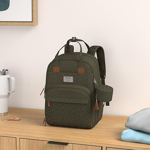 RUVALINO Diaper Bag Backpack, Multifunction Travel Pack Maternity Baby Changing Bags, Large Capacity, Waterproof, Black - Jamouz