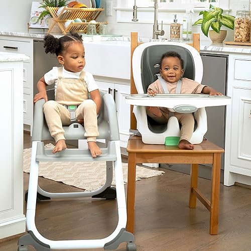 Ingenuity Full Course 6-in-1 High Chair - Baby to 5 Years Old, 6 Convertible Modes, 2 Dishwasher Safe Trays - Astro, 13108 - Jamouz