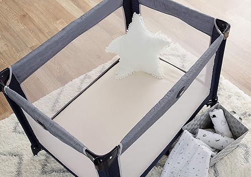 TL Care 2 Pack Fitted Pack N Play Playard Sheet 27' x 39', Soft Breathable Neutral 100% Cotton Jersey Pack and Play Sheet, Gray Star/Gray Zigzag, for Boys and Girls, Fits Most Mini Crib - Jamouz