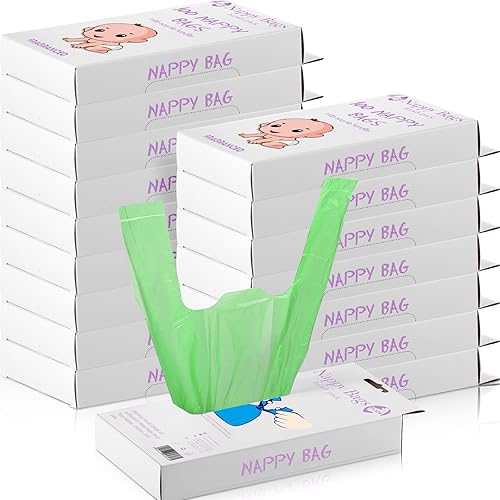 1600 Count Baby Disposable Diaper Bags Scented Diaper Sacks with Tie Handle Disposal Trash Sacks Baby Poop Waste Bag Refill(Green) - Jamouz