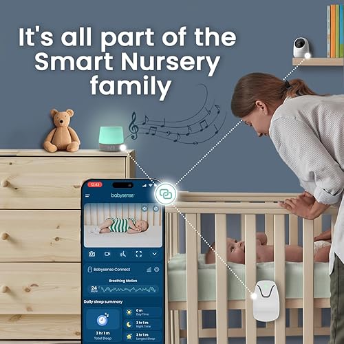 Babysense Dreamer 2.0 Baby Sound Machine with Night Light | 2nd Gen | 28 Soothing Sounds | Toddler Sleep Trainer | App-Controlled White Noise Machine | Sleep Timer | 2.4GHz WiFi | US Only - Jamouz