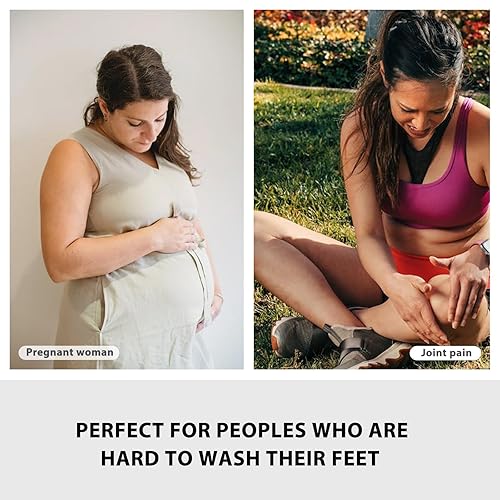 Shower Foot Scrubber,Shower Back Scrubber with Hook,Foot Washer with Suction Cups,Massager Cleaner Wash Brush(Blue) - Jamouz