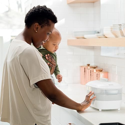 The First Years Modular Baby Bottle Sterilizer - Countertop Bottle Sterilizer - Sanitizes Baby Bottles, Baby Pacifiers, Breast Pump Parts - Baby Bottle Feeding Supplies - Jamouz