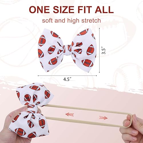 YanJie Baby Girls Hairband - Set of 4 pcs Football, Basketball, Soccer, Rugby Nylon Baby Headbands for 0-6 Months Newborn Infant Toddler - 4 Count Pack - Jamouz