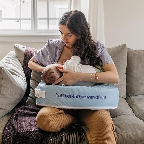 My Brest Friend Original Nursing Pillow Cover - Slipcovers For Baby - Vinyl, Adjustable Fit, Easy Care, Durable - Original Nursing Pillow Not Included, Blue - Jamouz