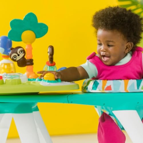 Bright Starts Around We Go 2-in-1 Baby Walker, Discovery Activity Center and Table, Tropic Cool, Ages 6 Months+ - Jamouz