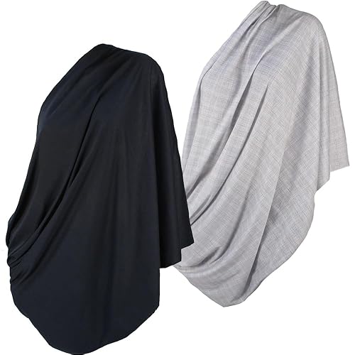LK Baby 2pk Infinity Nursing Scarf Breastfeeding Cover Ultra Soft (Grey/Navy) - Jamouz